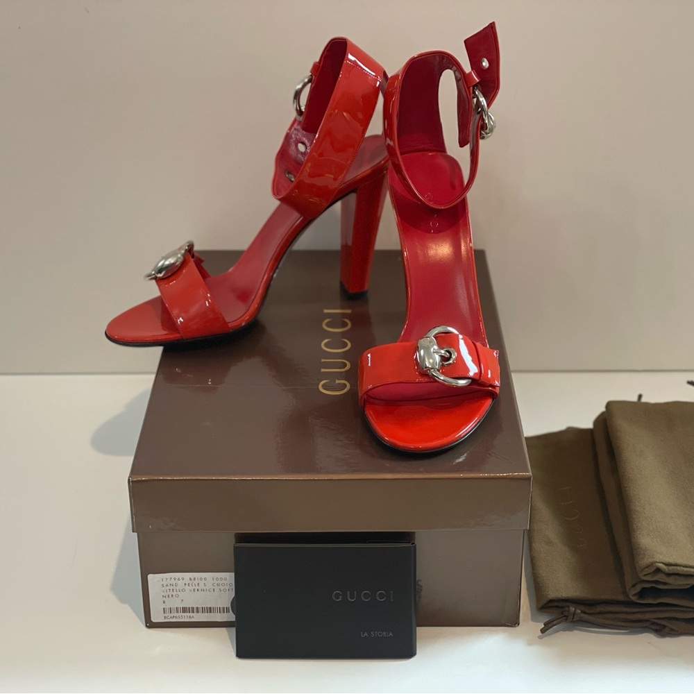 Gucci Sand PELLE Coral s7 sandal NEW